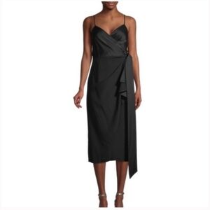 Diane von Furstenberg Avila Midi Wrap Around Tie Sexy Satin Crepe Cocktail Dress